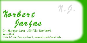 norbert jarfas business card