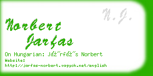 norbert jarfas business card